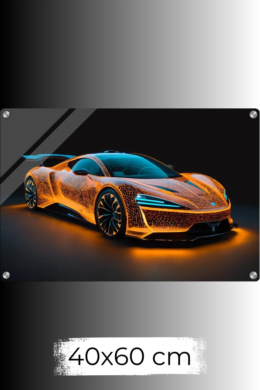Elektrisierende Geschwindigkeit: „Energy Circuit“ zeigt einen Sportwagen mit leuchtenden Schaltkreisen. Perfekt für modernes Interior. Jetzt bei Gudekind kaufen. Acryl 40x60 cm