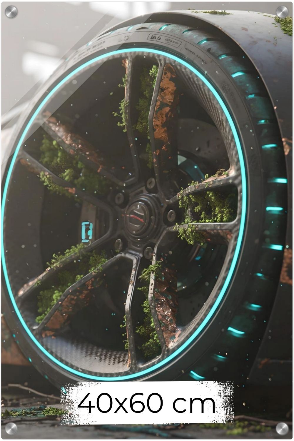 High-Tech trifft Wildnis: „Nature Overdrive“ zeigt die Symbiose aus Mechanik & Moos. Einzigartige Kunst für Industrial Style & Büros. Jetzt bei Gudekind. Acryl 40x60 cm