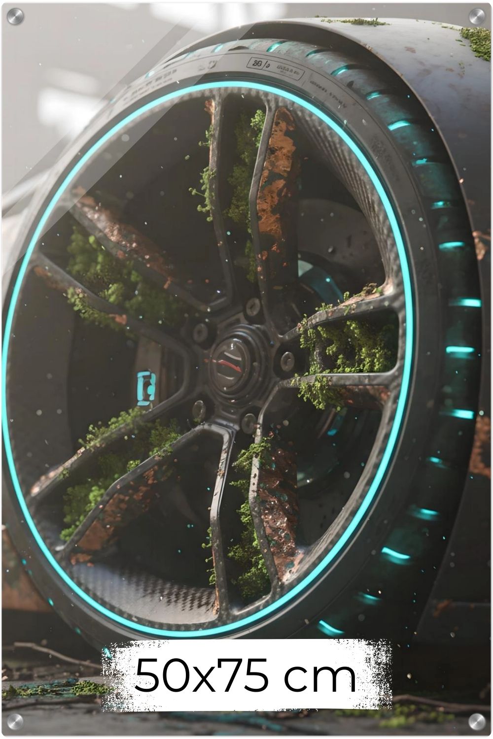 High-Tech trifft Wildnis: „Nature Overdrive“ zeigt die Symbiose aus Mechanik & Moos. Einzigartige Kunst für Industrial Style & Büros. Jetzt bei Gudekind. Acryl 50x75 cm