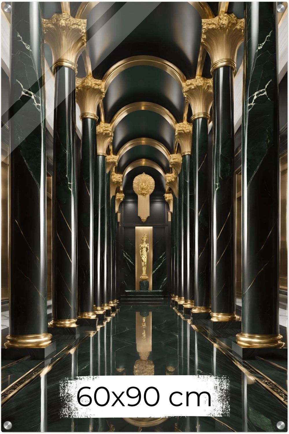 Maximale Opulenz: „Imperial Emerald Hall“ vereint grünen Marmor und goldenen Glanz in perfekter Symmetrie. Jetzt exklusive Premium-Kunst bei Gudekind entdecken. Acryl 60x90 cm