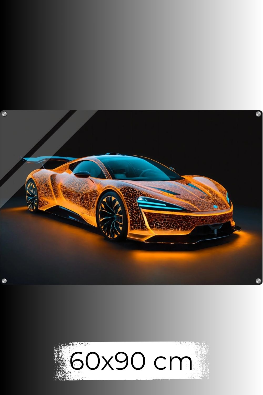 Elektrisierende Geschwindigkeit: „Energy Circuit“ zeigt einen Sportwagen mit leuchtenden Schaltkreisen. Perfekt für modernes Interior. Jetzt bei Gudekind kaufen. Acryl 60x90 cm