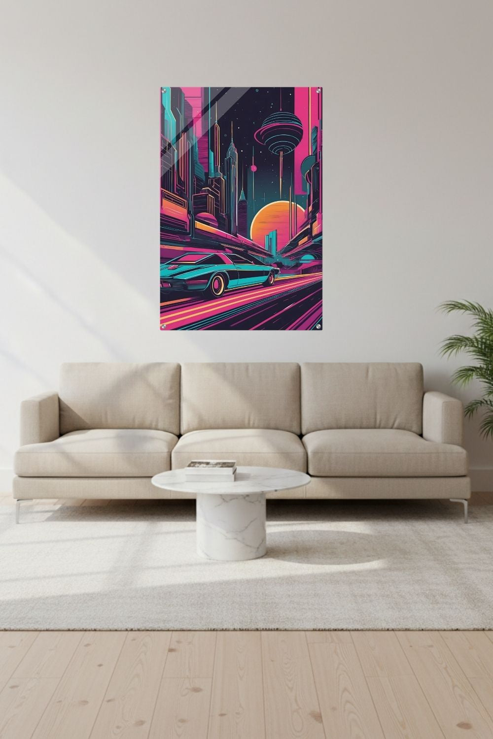 Bringen Sie die 80er zurück: „Neon Speedline“ besticht durch Cyberpunk-Farben & rasante Dynamik. Ein exklusives Statement-Piece. Jetzt bei Gudekind kaufen. Acryl