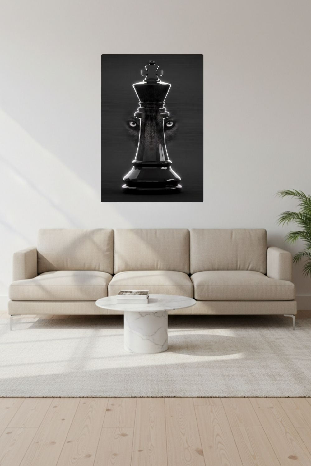 Setzen Sie ein Zeichen für Führung & Strategie. "Alpha Strategy" vereint die Eleganz des Schachs mit der Kraft des Wolfes. Brushed