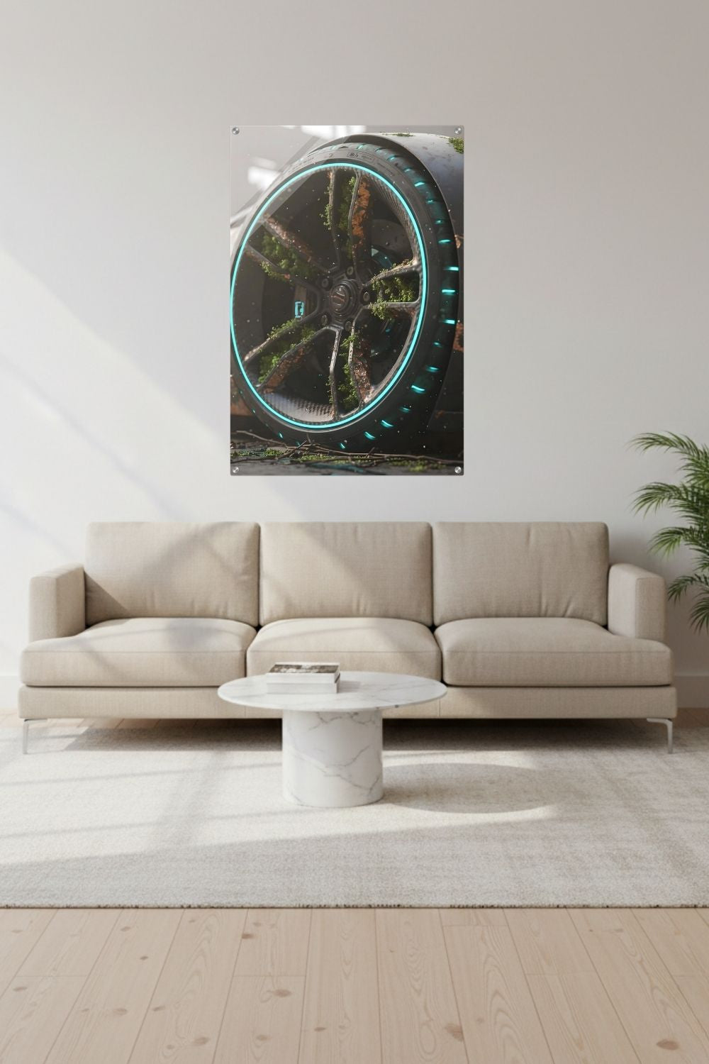 High-Tech trifft Wildnis: „Nature Overdrive“ zeigt die Symbiose aus Mechanik & Moos. Einzigartige Kunst für Industrial Style & Büros. Jetzt bei Gudekind. Acryl