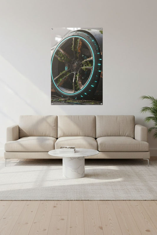 High-Tech trifft Wildnis: „Nature Overdrive“ zeigt die Symbiose aus Mechanik & Moos. Einzigartige Kunst für Industrial Style & Büros. Jetzt bei Gudekind. Acryl