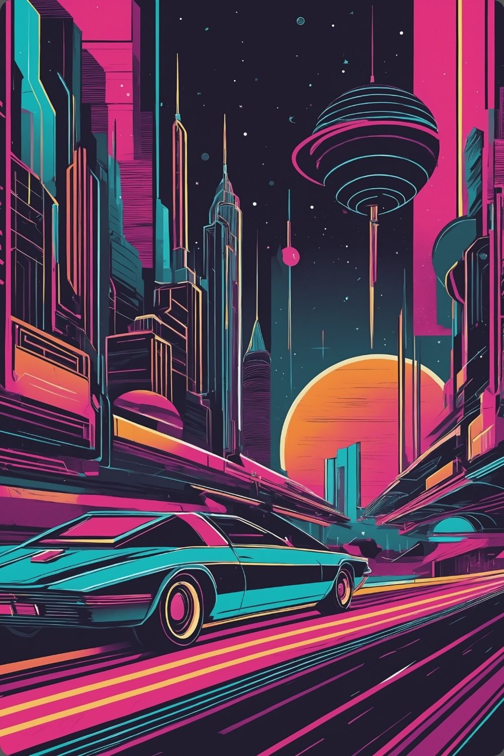 Bringen Sie die 80er zurück: „Neon Speedline“ besticht durch Cyberpunk-Farben & rasante Dynamik. Ein exklusives Statement-Piece. Jetzt bei Gudekind kaufen. Acryl
