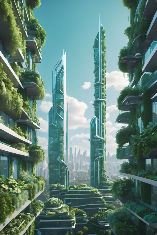 Die Stadt der Zukunft: „Urban Utopia“ vereint moderne Architektur mit üppiger Natur. Ein visionäres Wandbild für Ihr Zuhause. Jetzt bei Gudekind bestellen. Acryl