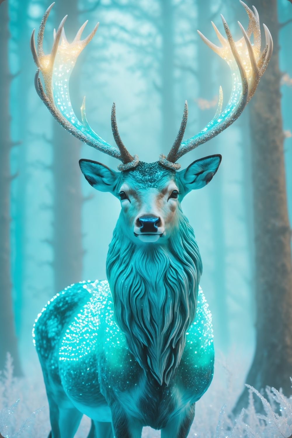 Wächter des Waldes: „The Sentinel“ besticht durch leuchtendes Geweih & magische Türkistöne. Ein exklusives Natur-Kunstwerk für Ihr Zuhause bei Gudekind. Acryl