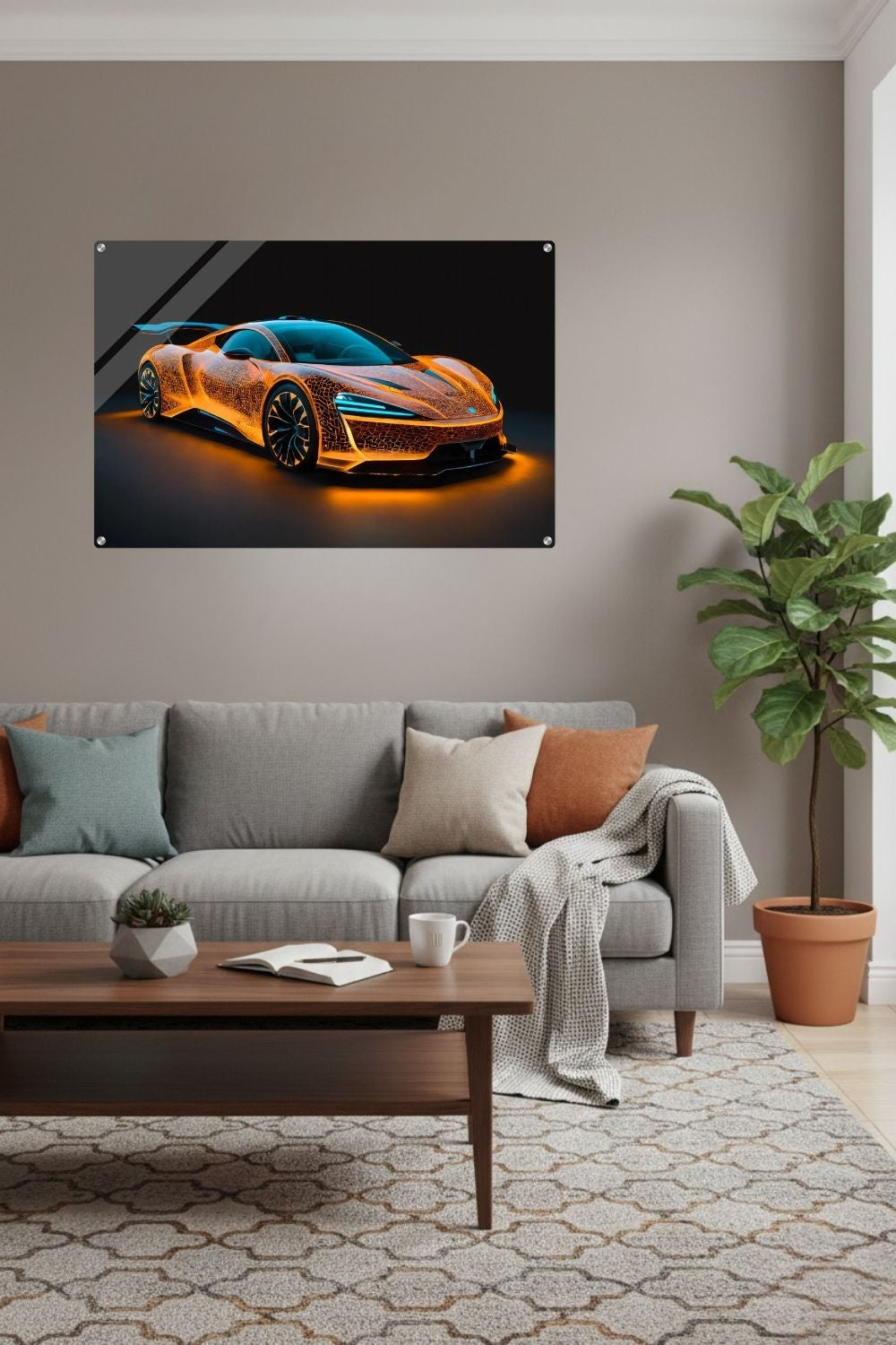 Elektrisierende Geschwindigkeit: „Energy Circuit“ zeigt einen Sportwagen mit leuchtenden Schaltkreisen. Perfekt für modernes Interior. Jetzt bei Gudekind kaufen. Acryl