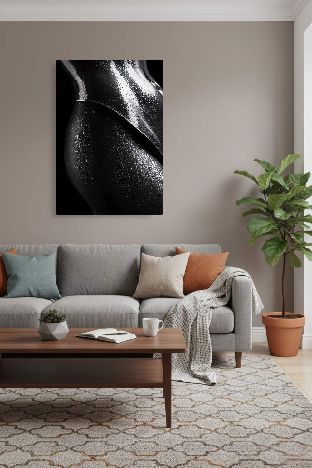 Luxus pur: „Midnight Stardust“ besticht durch funkelnde Partikel & elegante Formen auf tiefem Schwarz. Jetzt exklusive Kunst bei Gudekind entdecken. Brushed