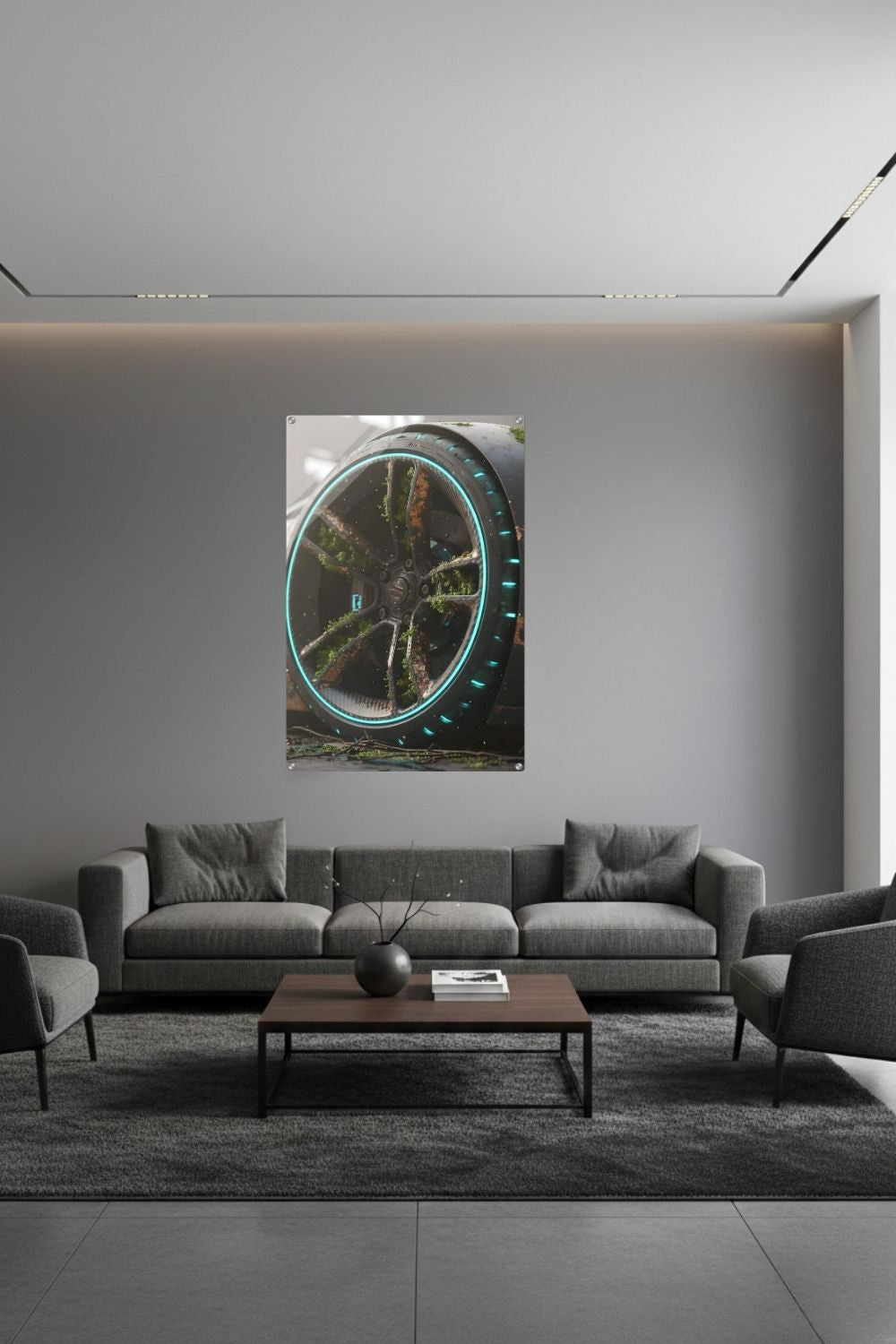 High-Tech trifft Wildnis: „Nature Overdrive“ zeigt die Symbiose aus Mechanik & Moos. Einzigartige Kunst für Industrial Style & Büros. Jetzt bei Gudekind. Acryl