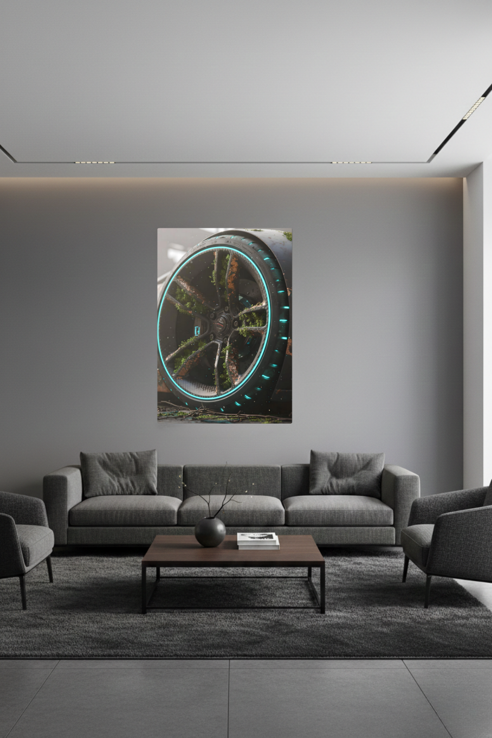 High-Tech trifft Wildnis: „Nature Overdrive“ zeigt die Symbiose aus Mechanik & Moos. Einzigartige Kunst für Industrial Style & Büros. Jetzt bei Gudekind. Dibond