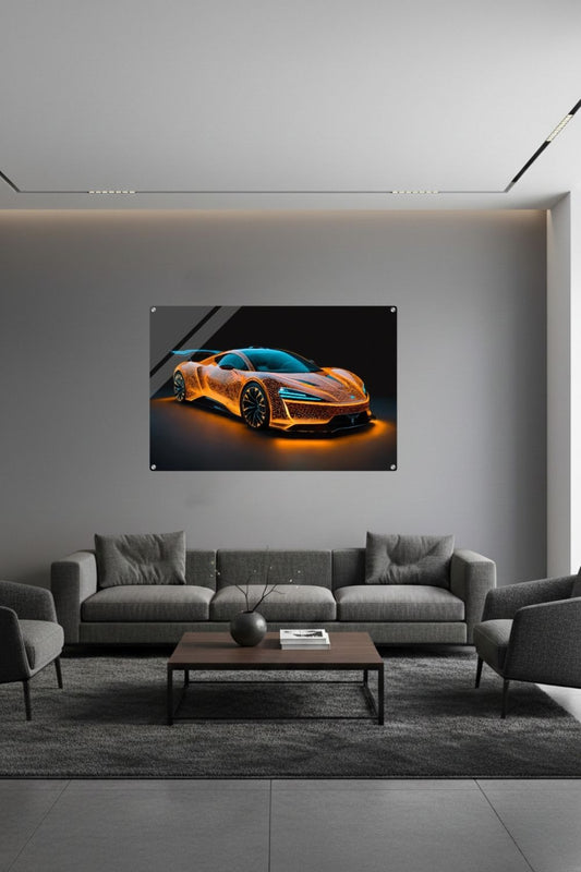 Elektrisierende Geschwindigkeit: „Energy Circuit“ zeigt einen Sportwagen mit leuchtenden Schaltkreisen. Perfekt für modernes Interior. Jetzt bei Gudekind kaufen. Acryl