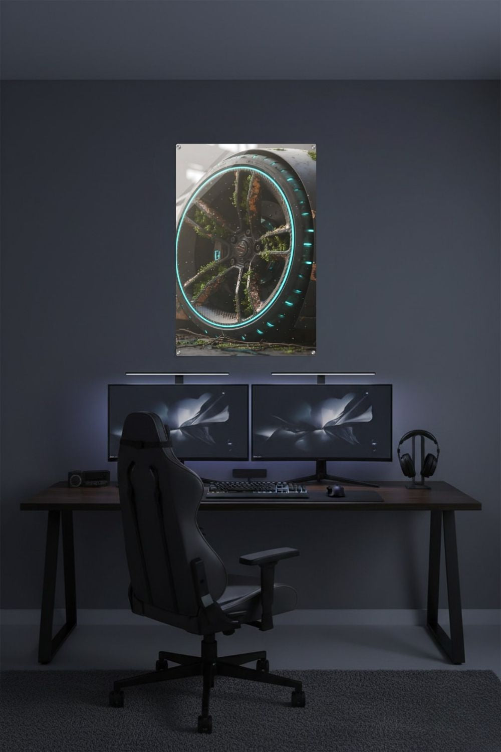 High-Tech trifft Wildnis: „Nature Overdrive“ zeigt die Symbiose aus Mechanik & Moos. Einzigartige Kunst für Industrial Style & Büros. Jetzt bei Gudekind. Acryl