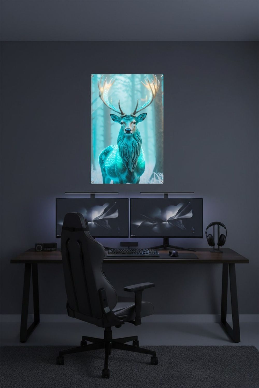 Wächter des Waldes: „The Sentinel“ besticht durch leuchtendes Geweih & magische Türkistöne. Ein exklusives Natur-Kunstwerk für Ihr Zuhause bei Gudekind. Acryl