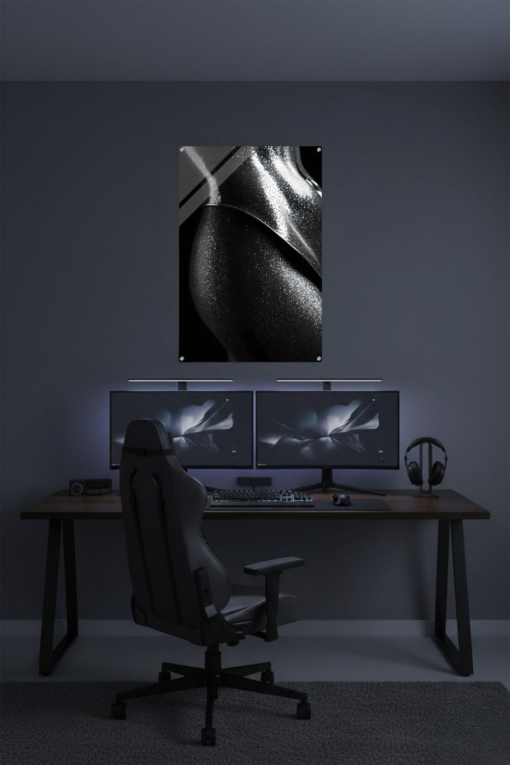 Luxus pur: „Midnight Stardust“ besticht durch funkelnde Partikel & elegante Formen auf tiefem Schwarz. Jetzt exklusive Kunst bei Gudekind entdecken. Acryl