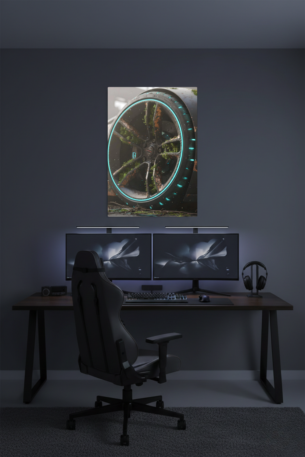 High-Tech trifft Wildnis: „Nature Overdrive“ zeigt die Symbiose aus Mechanik & Moos. Einzigartige Kunst für Industrial Style & Büros. Jetzt bei Gudekind. Dibond