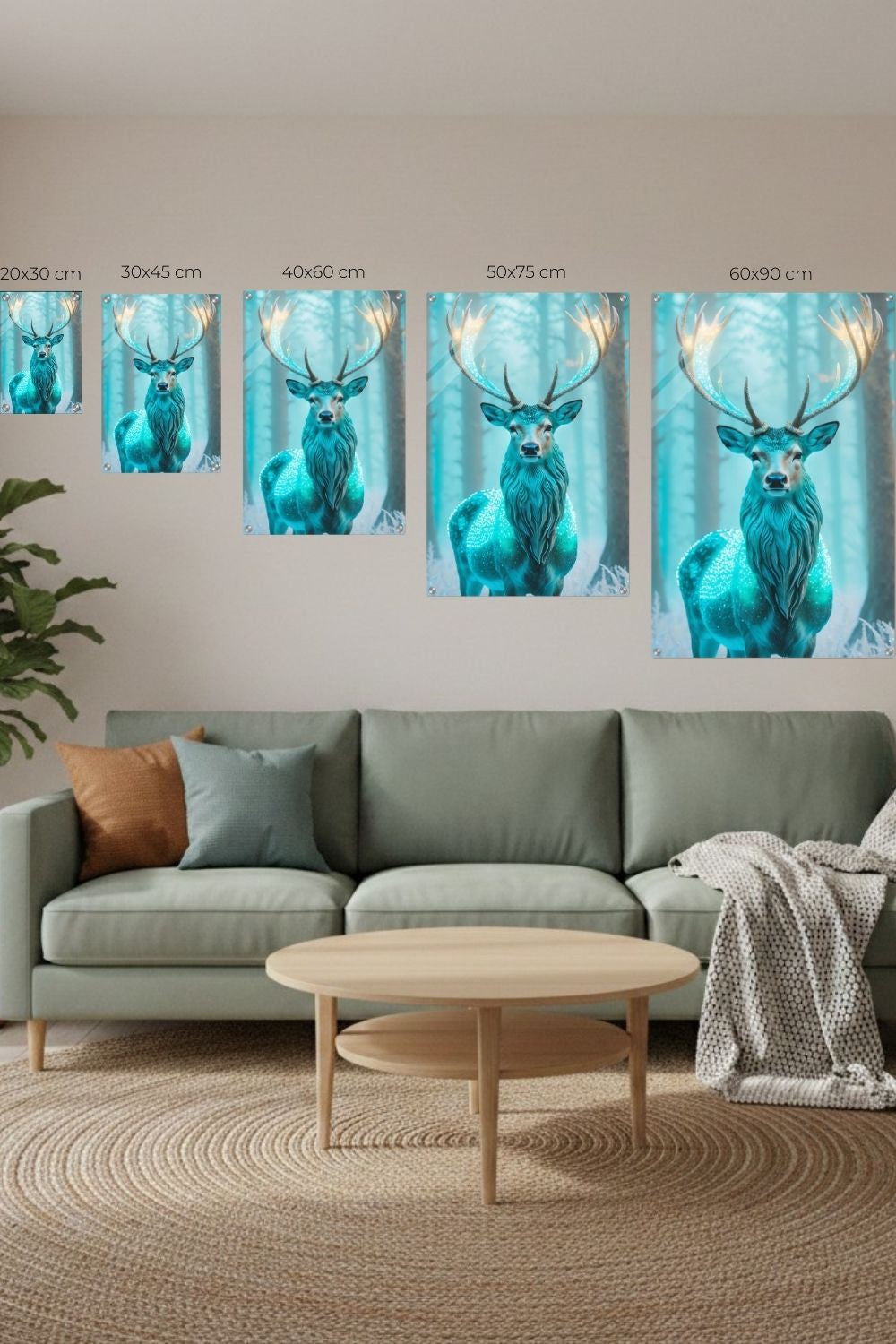 Wächter des Waldes: „The Sentinel“ besticht durch leuchtendes Geweih & magische Türkistöne. Ein exklusives Natur-Kunstwerk für Ihr Zuhause bei Gudekind. Acryl