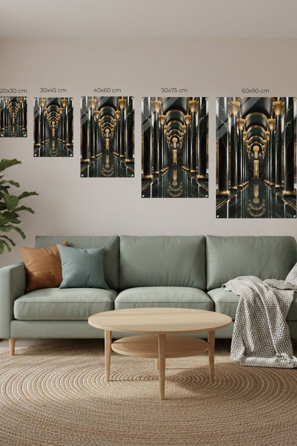 Maximale Opulenz: „Imperial Emerald Hall“ vereint grünen Marmor und goldenen Glanz in perfekter Symmetrie. Jetzt exklusive Premium-Kunst bei Gudekind entdecken. Acryl