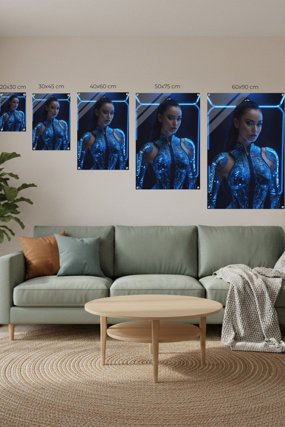 Digitale Eleganz: „Cyber Queen“ fasziniert durch leuchtende Schaltkreise & futuristisches Design. Jetzt als exklusives Wandbild bei Gudekind bestellen. Acryl