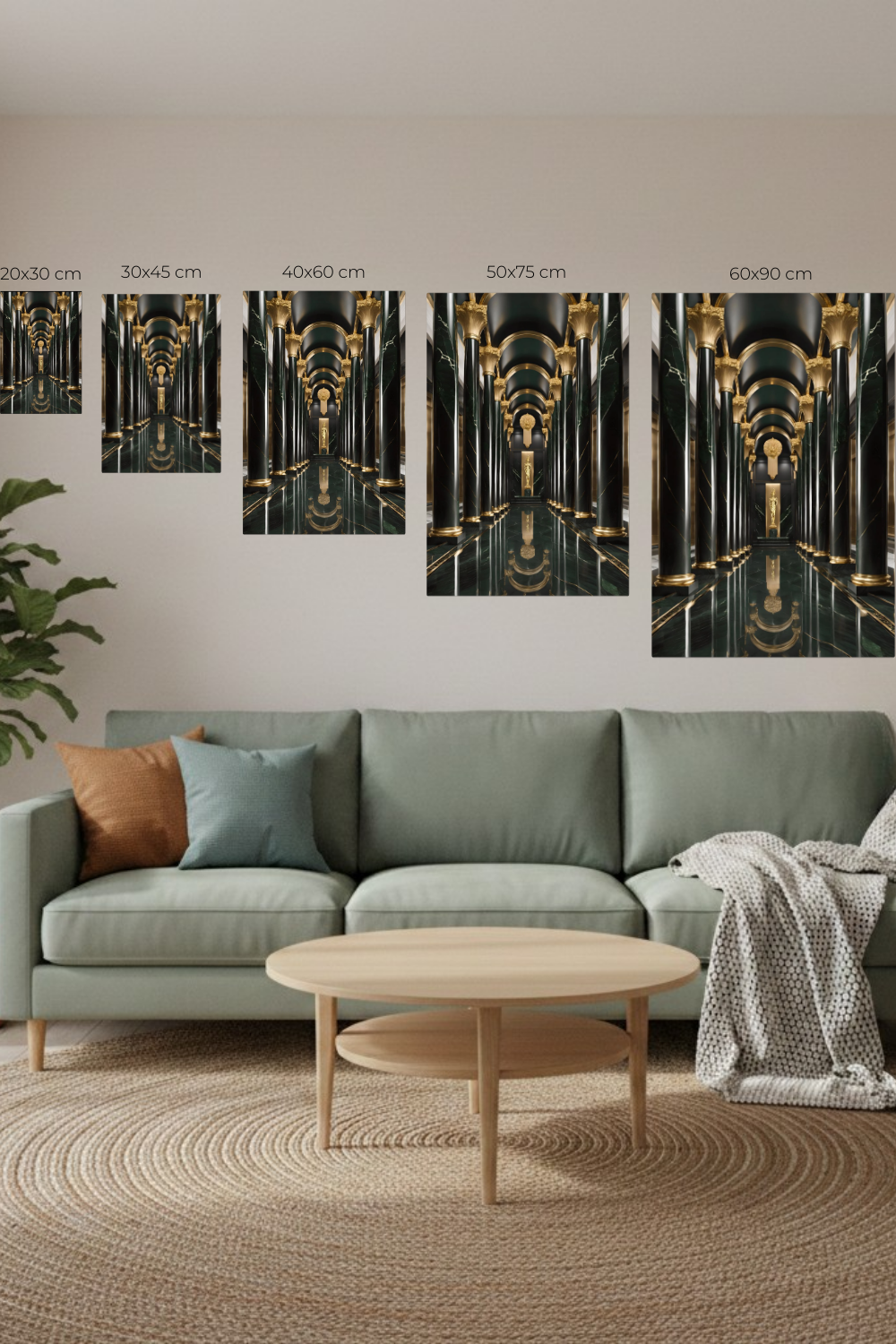 Maximale Opulenz: „Imperial Emerald Hall“ vereint grünen Marmor und goldenen Glanz in perfekter Symmetrie. Jetzt exklusive Premium-Kunst bei Gudekind entdecken. Dibond