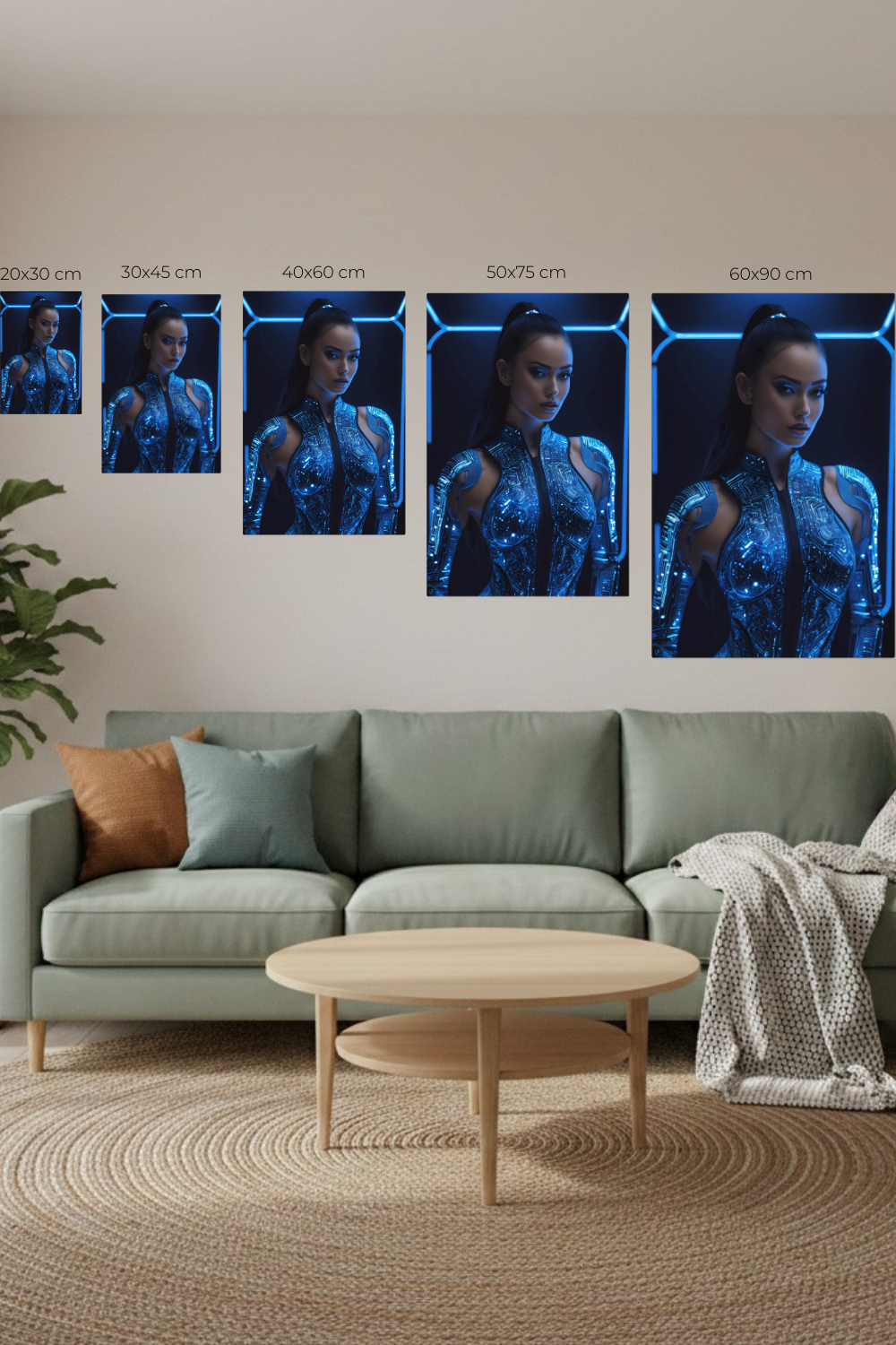 Digitale Eleganz: „Cyber Queen“ fasziniert durch leuchtende Schaltkreise & futuristisches Design. Jetzt als exklusives Wandbild bei Gudekind bestellen. Dibond