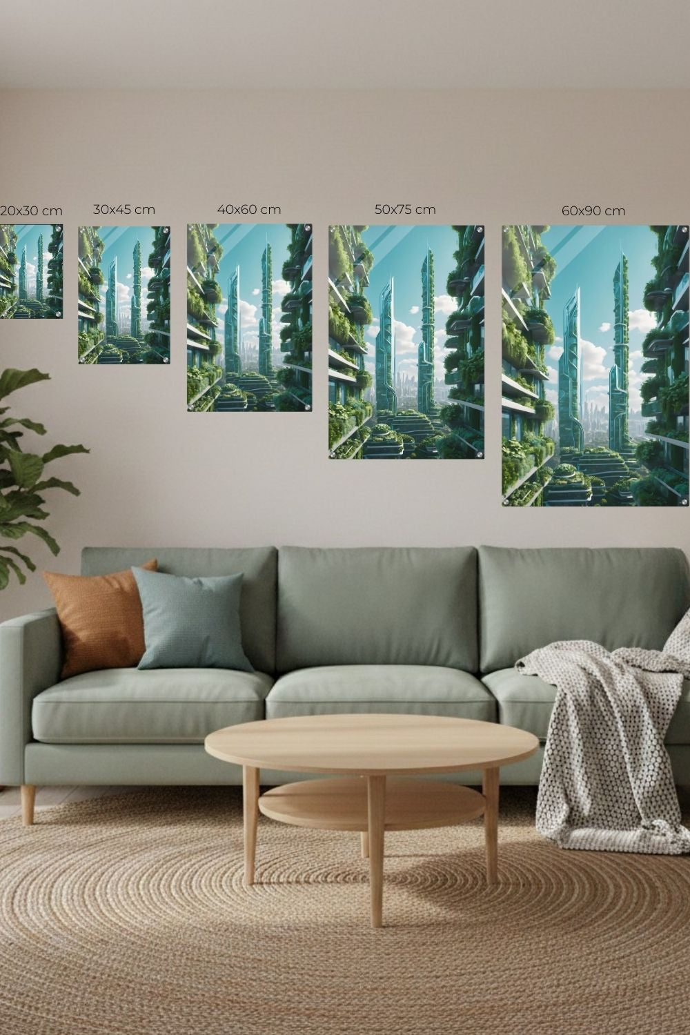 Die Stadt der Zukunft: „Urban Utopia“ vereint moderne Architektur mit üppiger Natur. Ein visionäres Wandbild für Ihr Zuhause. Jetzt bei Gudekind bestellen. Acryl